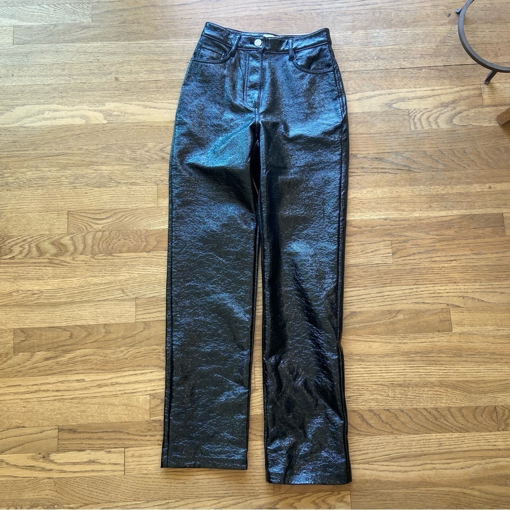 Wilfred Black Faux Leather Pants High Waisted High Rise Size 00